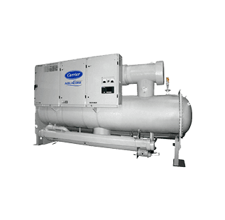 Side view of Carrier 23XRV chiller air conditioner in the Philippines with tri rotor and efficient water cooled technology 