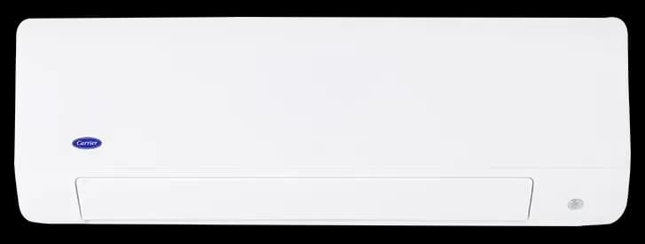 Front view of carrier aura inverter split type aircon with 4 way airflow and automatic swing for even room cooling