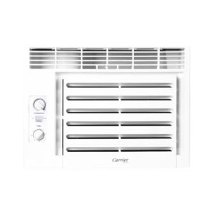 window type air conditioner with broad horizontal vents for fast cooling with remote control and 12 hour timer